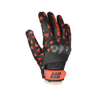 BAMBAM Longboard Leather Handschuhe - Classic Black/Red